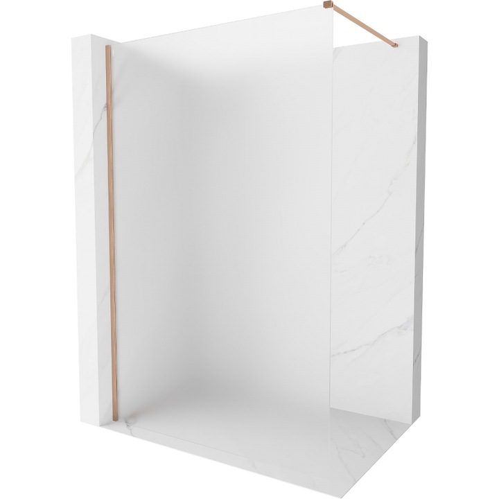 Mexen Kioto-X perete de dus Walk-in 140 x 200 cm, geam sablat 10 mm, cupru periat - 800-140-101-65-30-X