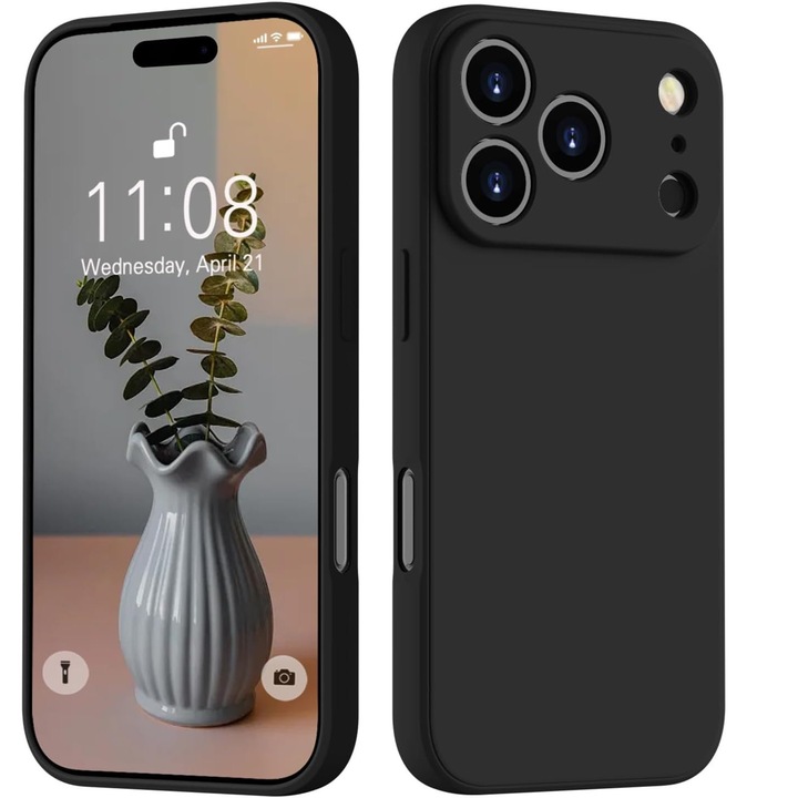 Husa Soft Touch, slim, ALC Mobile, anti soc, compatibila cu IPhone 17 Pro Max, Negru Tpu