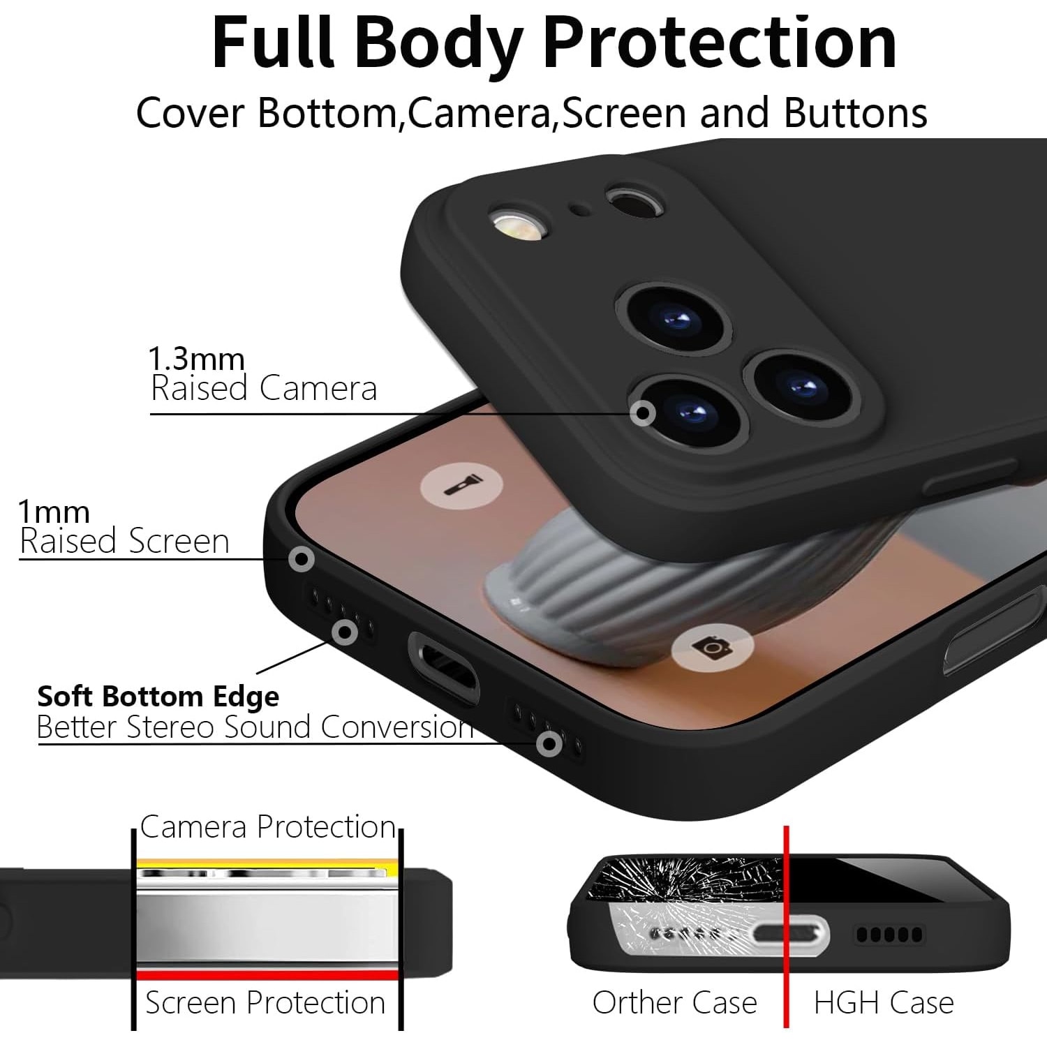 Husa Soft Touch, slim, ALC Mobile, anti soc, compatibila cu IPhone 17 Pro, Negru Tpu