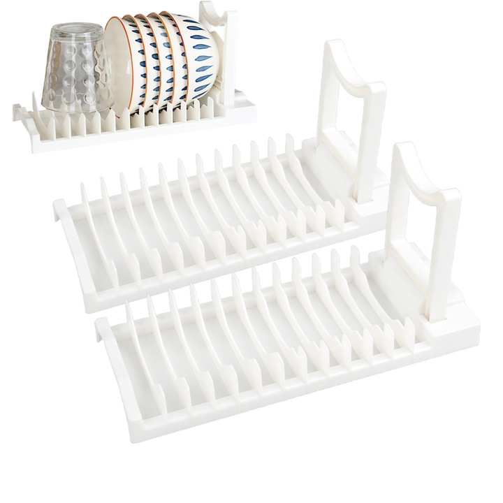 Set 2 Scurgatoare vase pliabile, alb