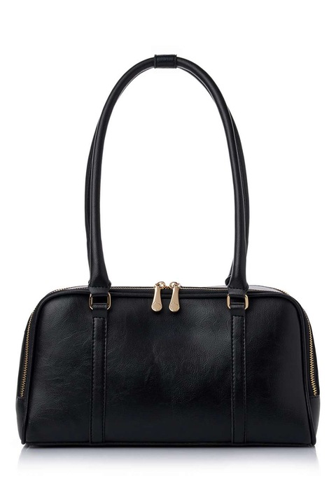 Vince Camuto, Geanta din piele ecologica cu bareta de umar, Negru, 11 x 32 x 6 CM
