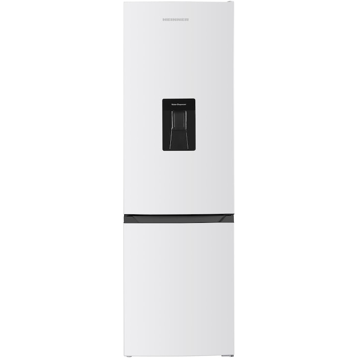 HEINNER HC-HM260INVWDD hűtőszekrény, 260l, Vízadagoló, Elektronikus vezérlés állítható termosztáttal, LED világítás, Megfordítható ajtó, D energiaosztály, Fehér