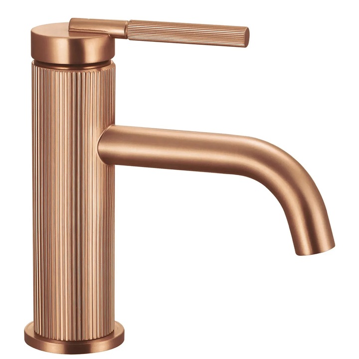 Baterie Lavoar Rea Argon, joasa, cupru periat, 16.5cm, alama, design minimalist