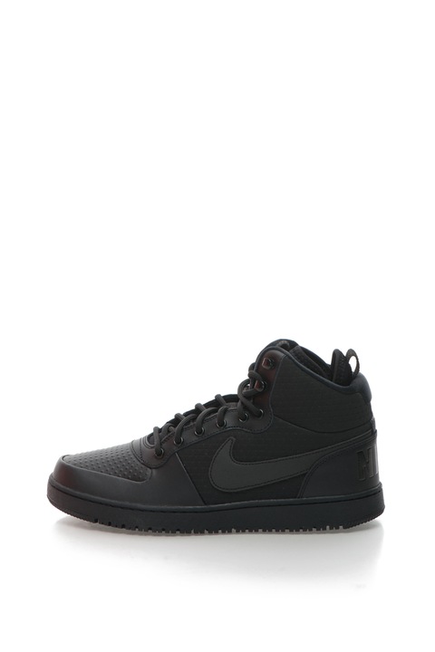 Nike, Court Borough bor, kozep-magas edzocipo, fekete, Fekete, 42.5
