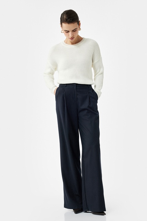 KOTON, Pulover uni cu decolteu la baza gatului, Alb murdar