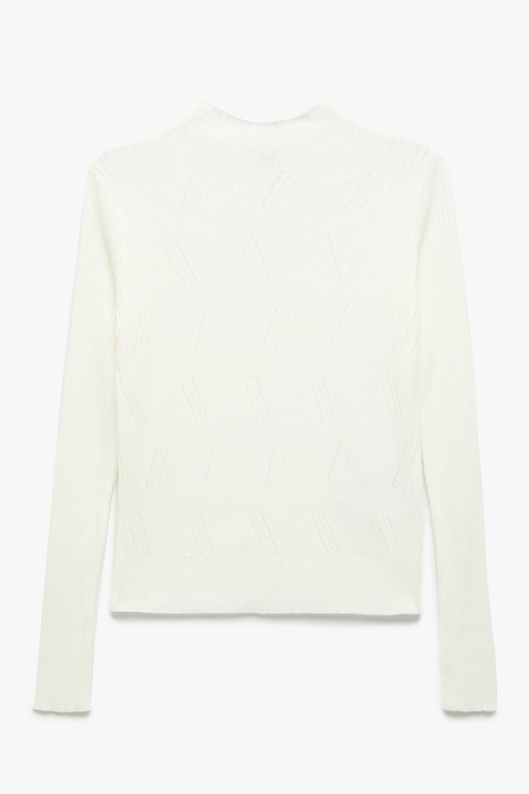 KOTON, Pulover cu detalii pointelle, Alb murdar