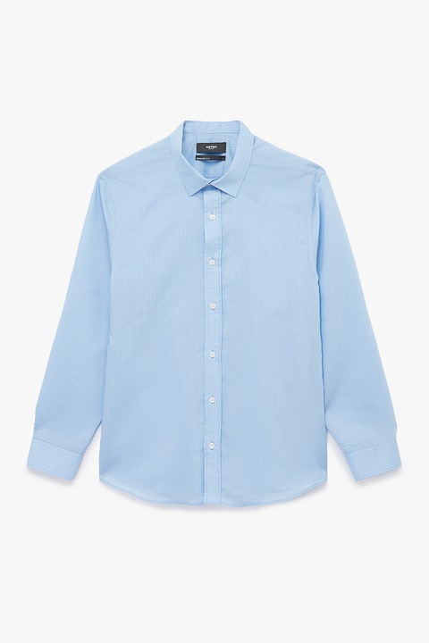 KOTON, Camasa regular fit, Alb/Albastru deschis