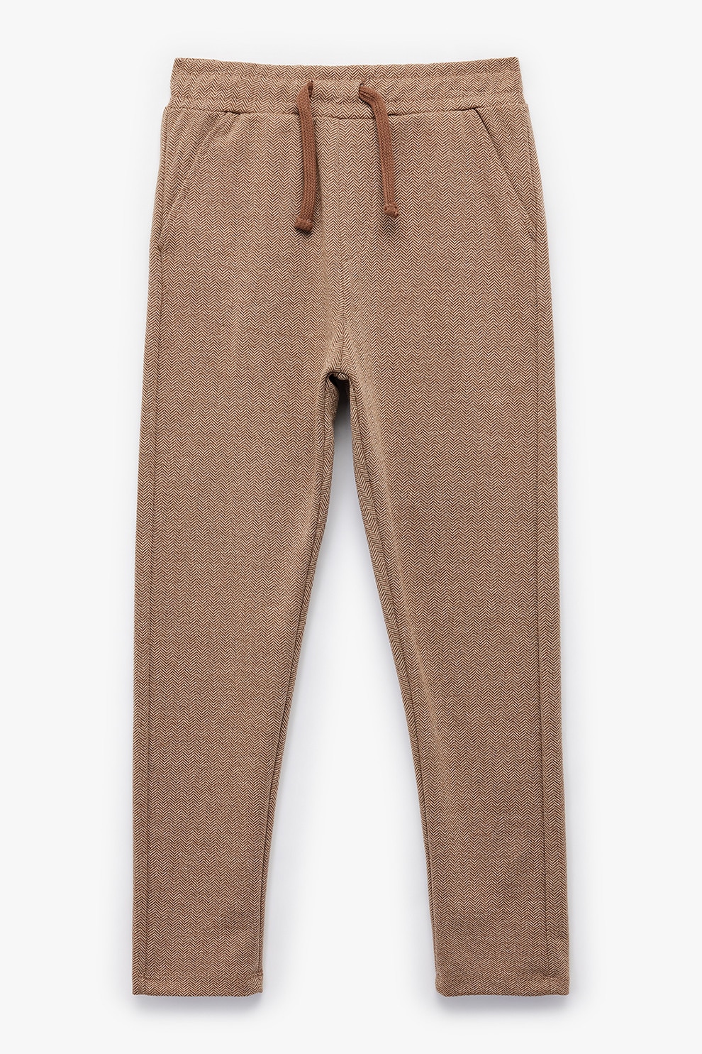 KOTON, Pantaloni cu talie ajustabila, Maro melange, 134-140 CM