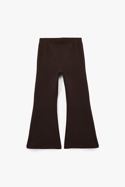 KOTON, Pantaloni evazati cu talie inalta, Maro inchis