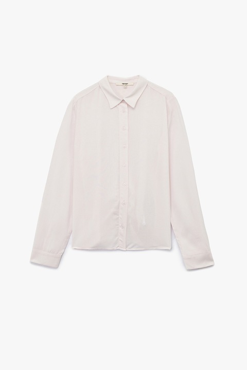 KOTON, Camasa cu maneci lungi si guler clasic, Roz pal