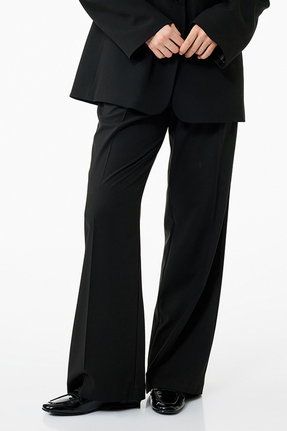 KOTON, Pantaloni uni cu croiala ampla, Negru, 36