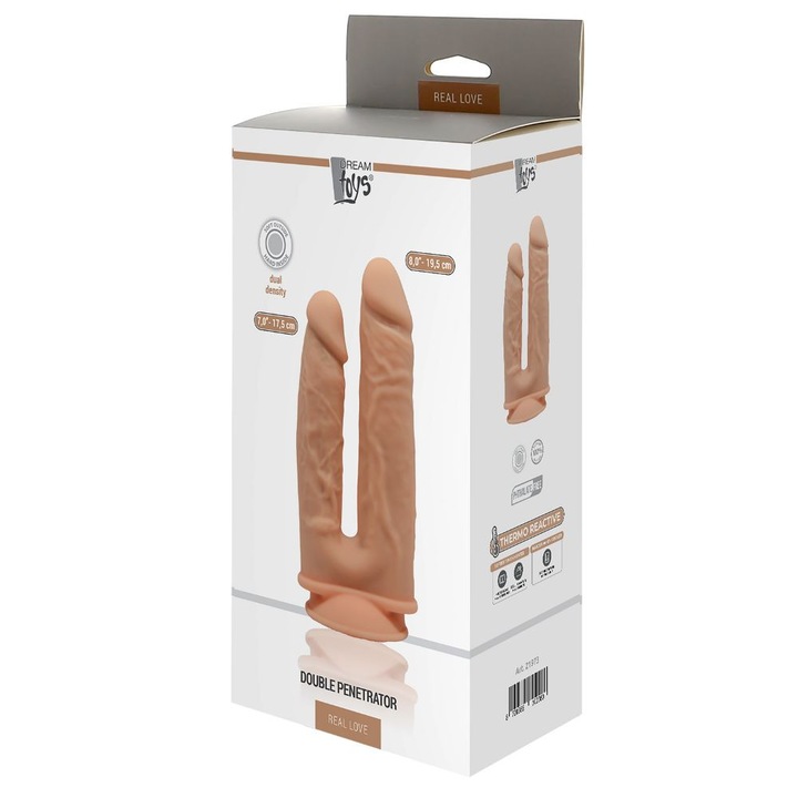 ? Dual Density Double Penetrator Flesh - Dildo Dublu Realist cu Textura Naturala