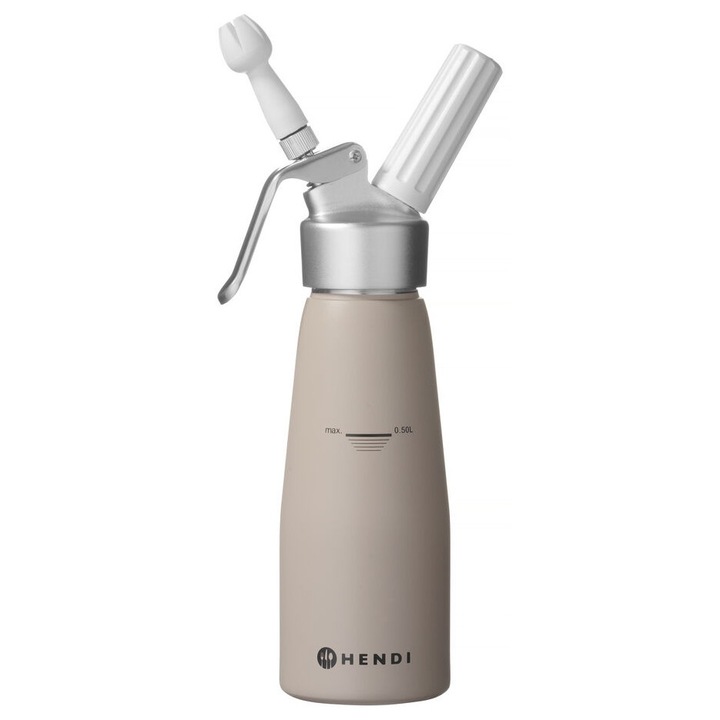 Уред за бита сметана, Hendi, 0,5л, крем, ø80x(В)260мм