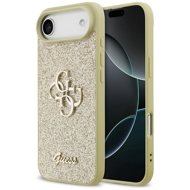 Husa pentru iPhone 17 Air, Fixed Glitter Big, A75, TPU, Gold