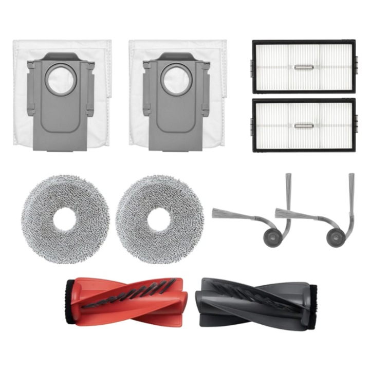 Set de accesorii compatibile Roborock Saros 10R cu filtre, lavete, perii laterale si perie duo divide
