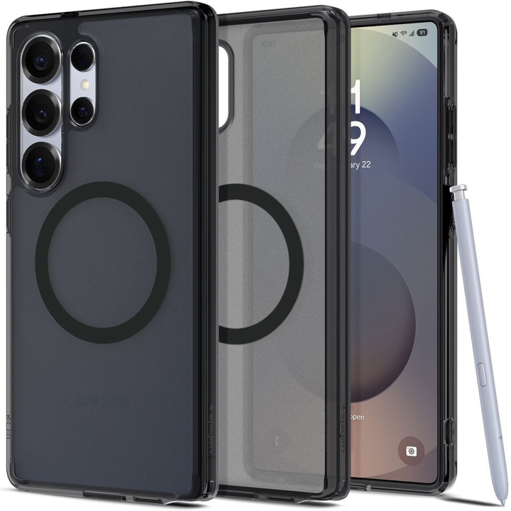 Husa Protectie pentru Samsung Galaxy S25 Ultra, H39, Silicon Flex, Frost Deep Dark