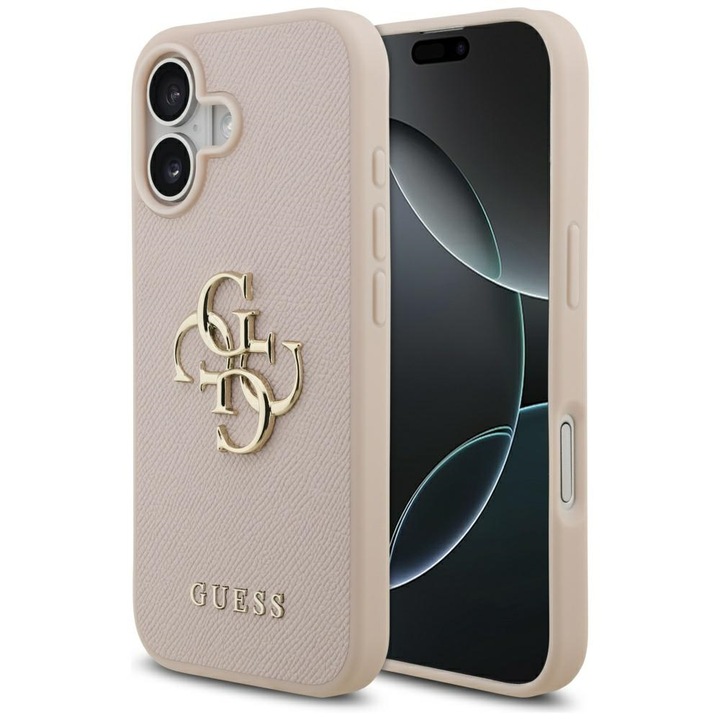 Husa pentru iPhone 17, Hardcase 4G Grained Big and Classic Logo, A42, Piele ecologica, Pink