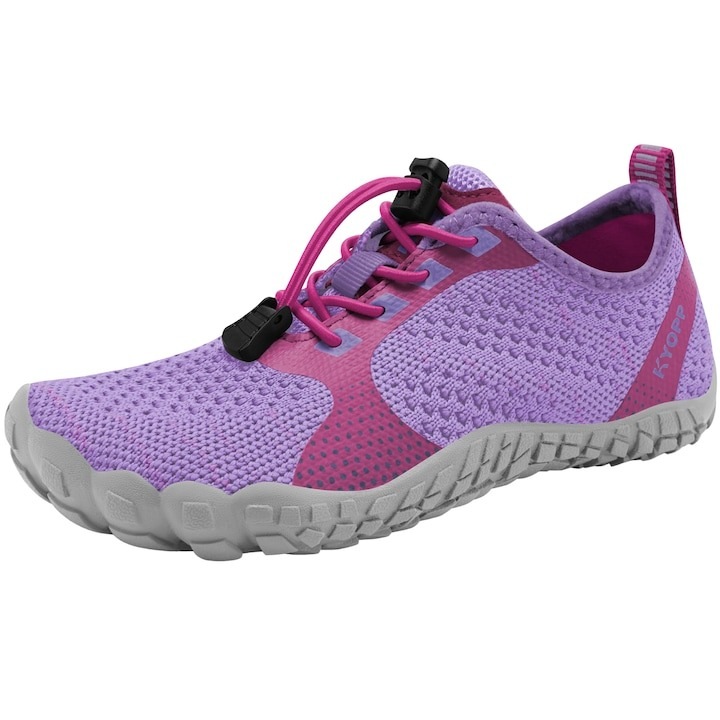 Incaltaminte de apa pentru copii, Kyopp, Violet, 30 EU, 19.46 cm Interior, usori, flexibili, cu sireturi elastice reglabile, Ideali pentru plaja, inot, drumetii si joaca in aer liber