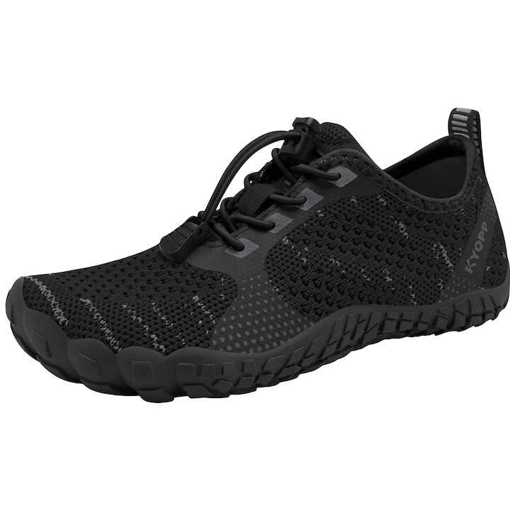 Incaltaminte de apa pentru copii, Kyopp, Negru, 30 EU, 19.46 cm Interior, usori, flexibili, cu sireturi elastice reglabile, Ideali pentru plaja, inot, drumetii si joaca in aer liber