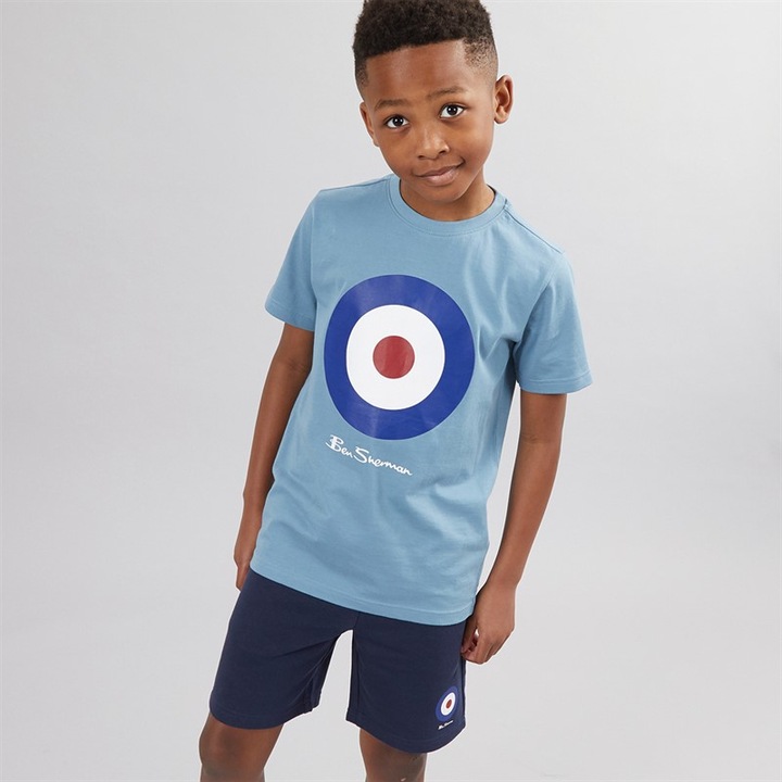 Compleu copii, Ben Sherman, tricou scurt, pantaloni scurti, albastru, 164-170 CM