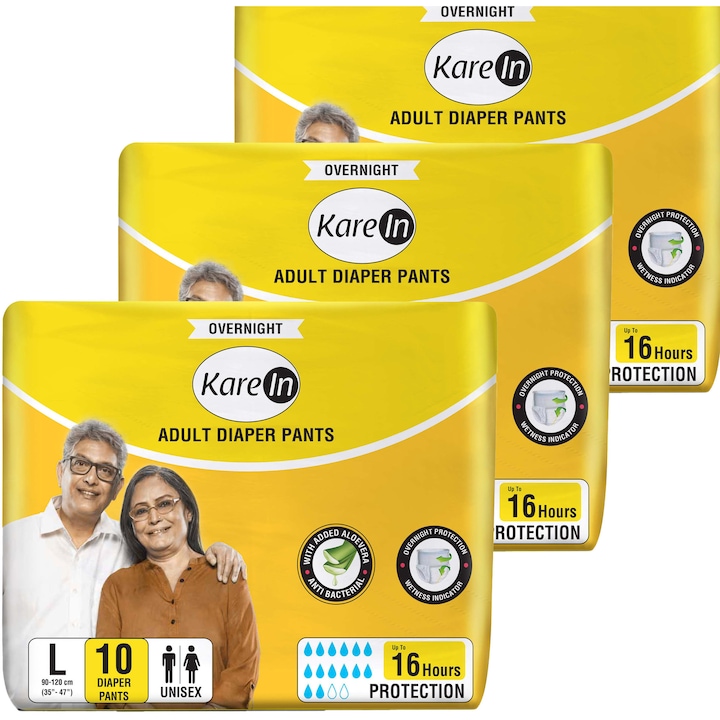 30 db - Felnőtt nadrágpelenka (akár 16 órás védelem) - KAREIN Overnight L