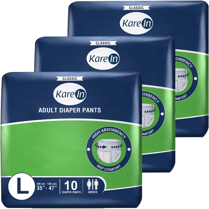 Pelenkanadrág felnőtteknek KAREIN Classic, 30 db-os szett, 10 óra védelem, L-es méret