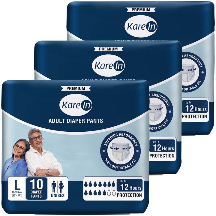 Pelenkanadrág felnőtteknek, KAREIN Premium, 30 db-os szett, akár 12 órás védelem, uniszex, szagtalan