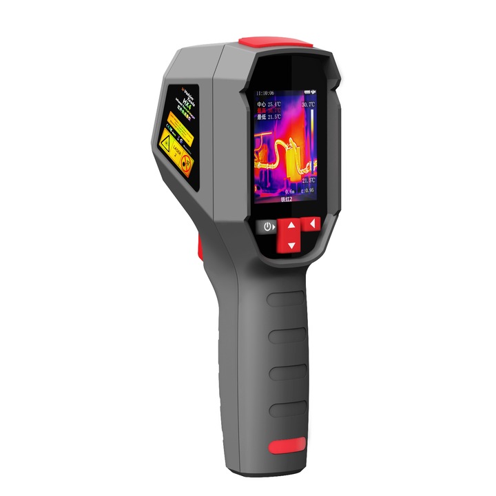 Camera Termoviziune, Yahim Tools®, HX4, rezolutie 240x320 pixeli, ecran TFT LCD 2.4", IP54, interval -20°C pana la 550°C, 25Hz, USB, baterie Li-ion 2500mAh, imagine HD, Gri