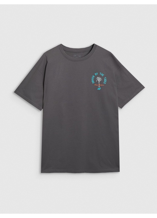 4F Férfi Oversize Antracit Póló, Antracitszürke