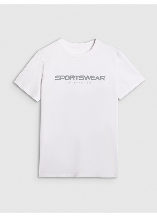Tricou 4F Alb Bumbac Sportstyle AW25, Alb