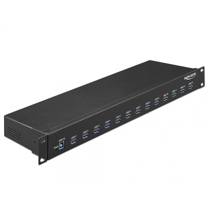Hub industrial Delock 19" 13 porturi USB 3.1-A Gen 1, 64039