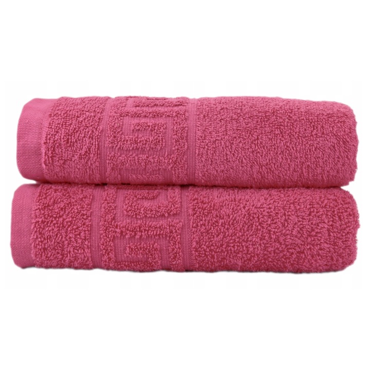 Кърпа за баня и лице за домашна употреба, хотели, пътувания, плътност 390 g/m², гръцки модел, 100% памук, размери 100x150 cm Роза