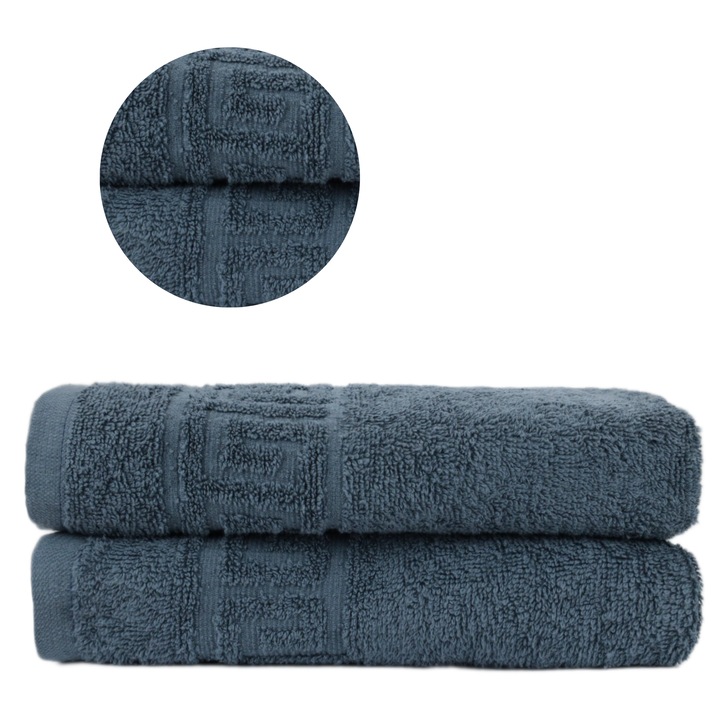 Кърпа за баня SAFIA, 100% памук, 100x180см, тъмносин, плътност 390 g/m²