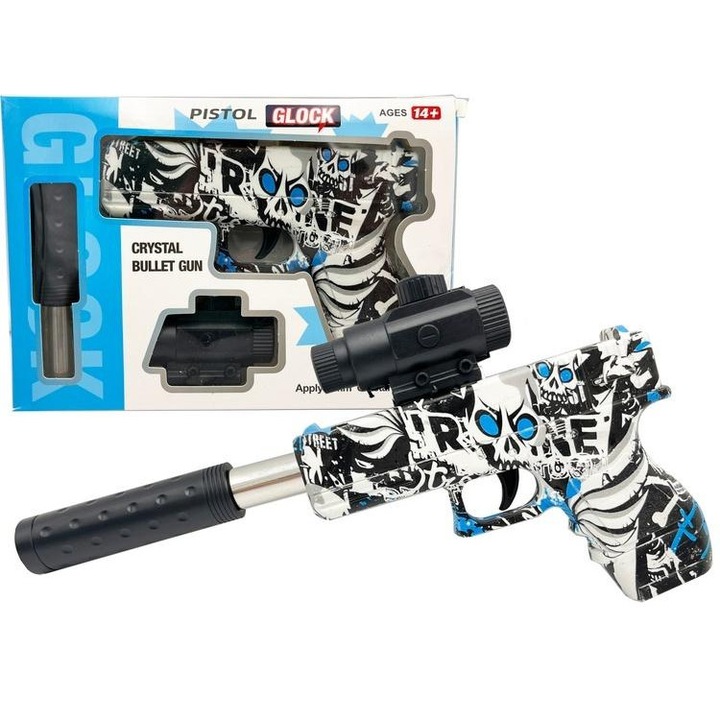 Pistol pe bile gelatinoase K702, Cabo-Toys, manual, 6mm, set cu bile gelatinoase
