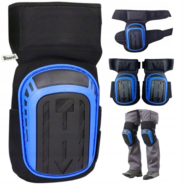 Set Protectii Genunchiere Robuste, Albastru-Negru, 2 bucati, 7x16x30cm