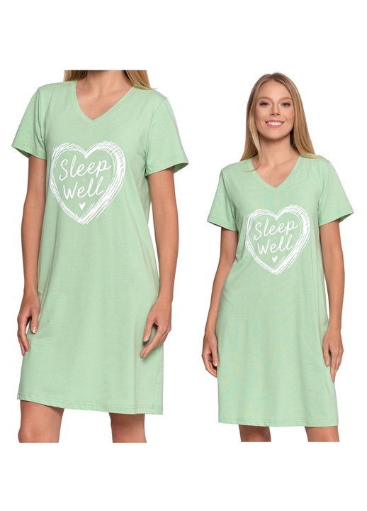 Дамска пижама, Moraj, нощница с принт, къс ръкав