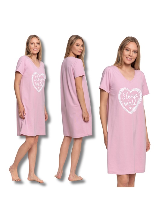 Дамска пижама, Moraj, нощница с принт, къс ръкав, 3XL