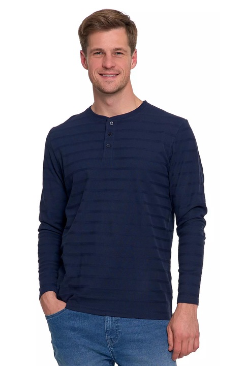 Bluza pentru barbati, Moraj, cu maneca lunga, bumbac, Bleumarin