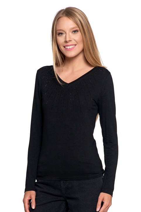 Bluza dama Moraj, eleganta, viscoza/elastan, negru