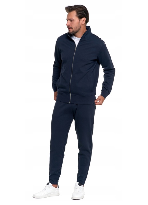 Set trening lifestyle barbati, Moraj, Bleumarin, Bumbac/Poliester