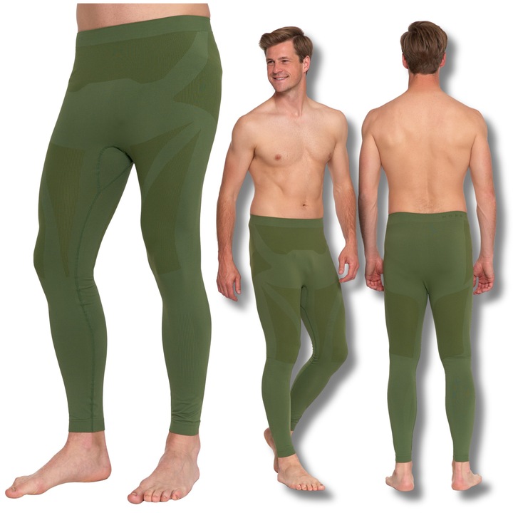 Moraj sport leggings, thermoactive, green, polyamide, for winter