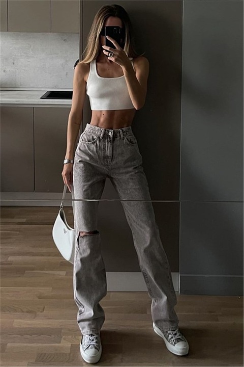 Női nadrág, Pamut, Madmext, 334324, Szürke, 42