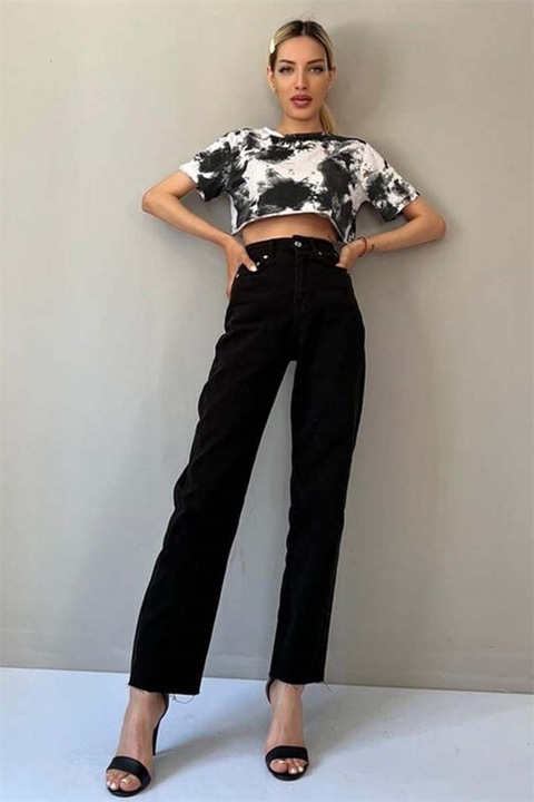 Pantaloni de damă, Bumbac, Madmext, 307098, Negru, 32