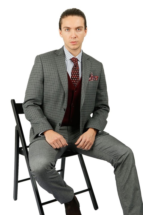 Sacou bărbați, Poliester, Centone,271789, Gri,58