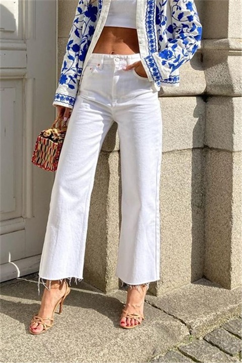 Női nadrág, pamut, Madmext, 307097, fehér, 44