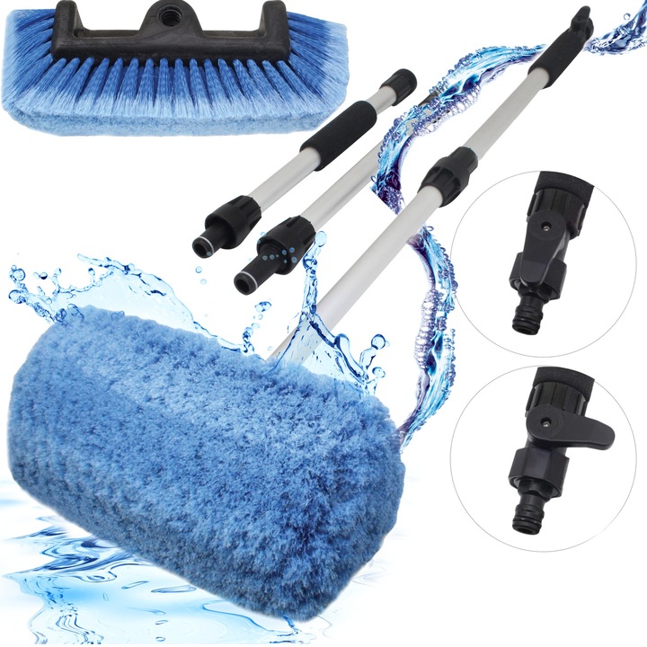 Телескопична четка за кола и слънчеви панели, сгъваема, 290x180mm/1000–1740mm