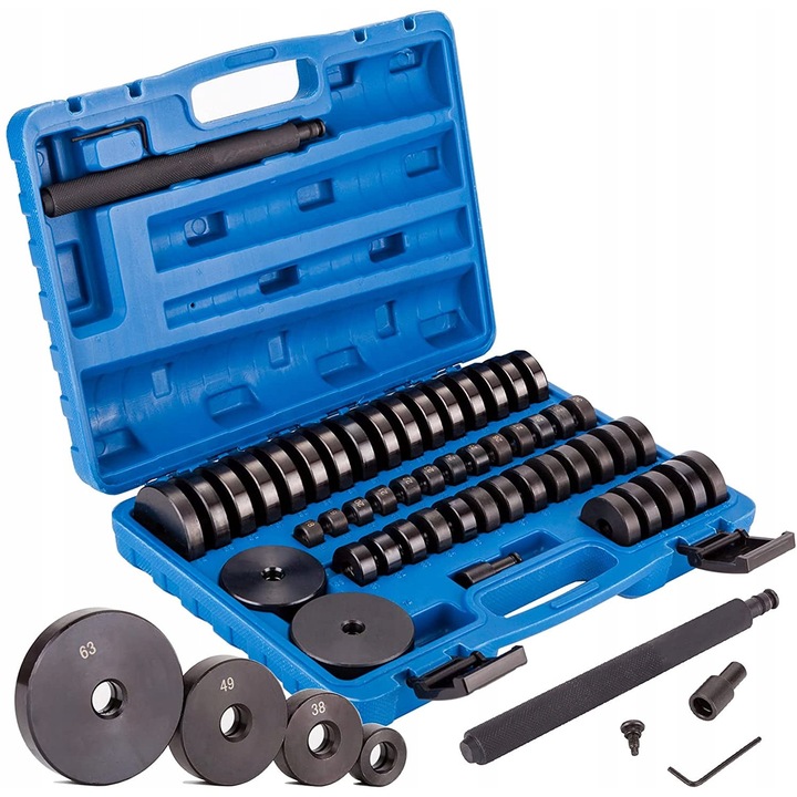 Set extractor/adaptoare presa pentru rulmenti si bucse 18–74mm, 52 piese