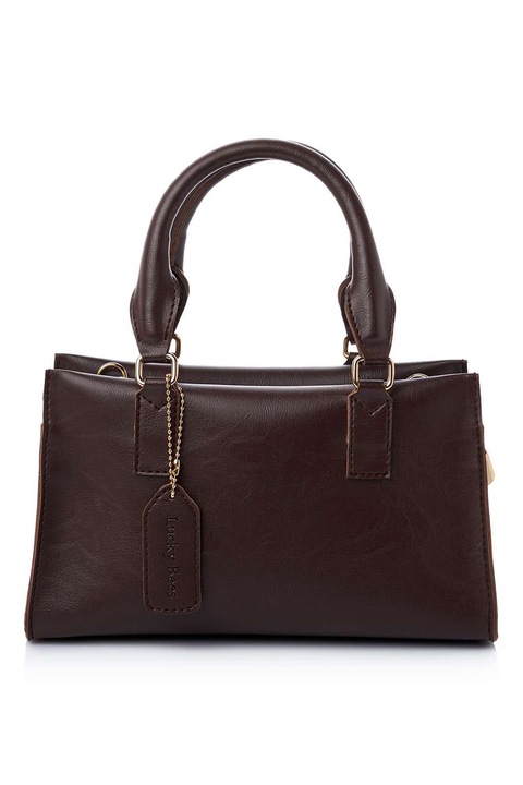 Lucky Bees, Чанта от еко кожа, Коняк кафяв