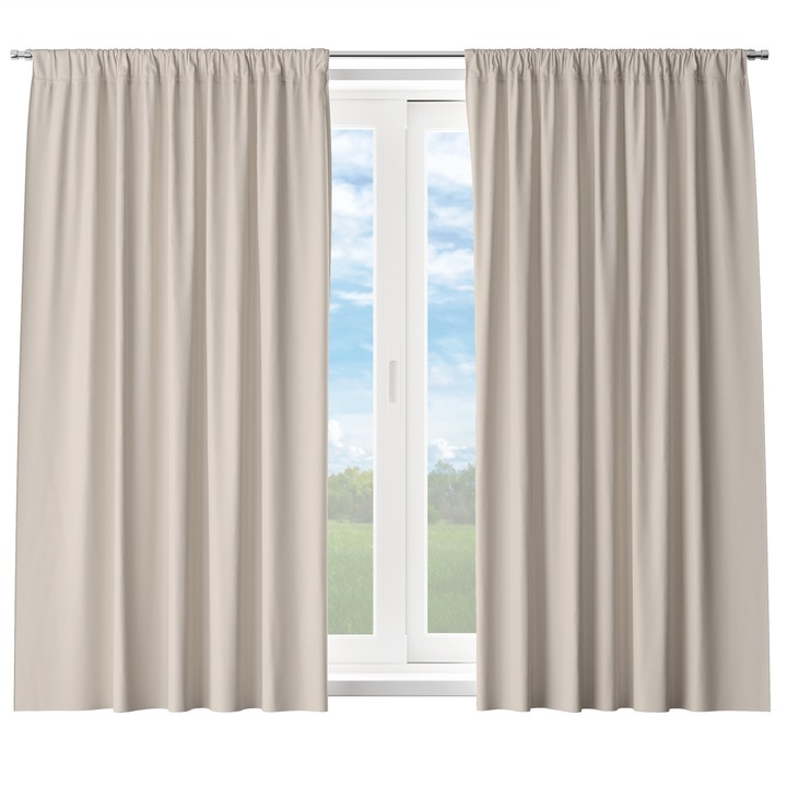 Draperie gata confectionat, HomeView, 100% Poliester, 180g/m2, Simpla, Rejansa, Monocolor, 140x160 cm, model 4108