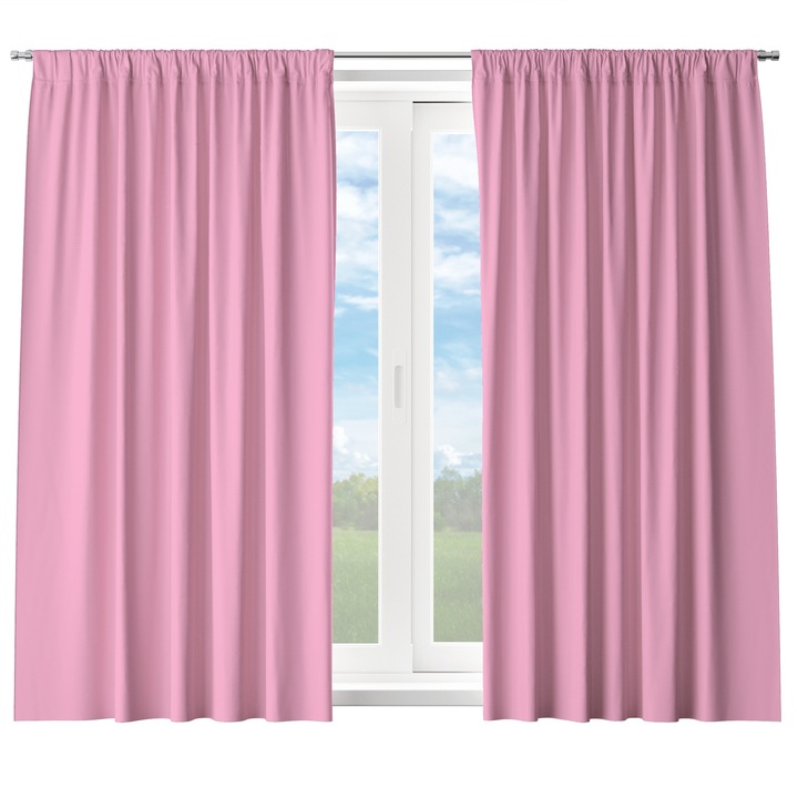 Draperie gata confectionat, HomeView, 100% Poliester, 180g/m2, Simpla, Rejansa, Monocolor, 140x160 cm, model 3306